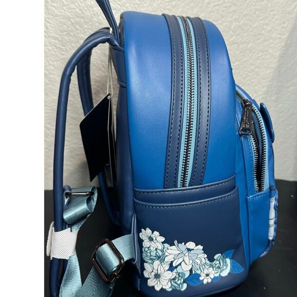 Loungefly Corpse Bride Tim Burton Blue Floral Butterfly Mini Backpack NWT